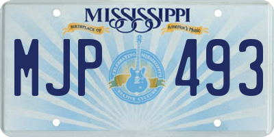 MS license plate MJP493