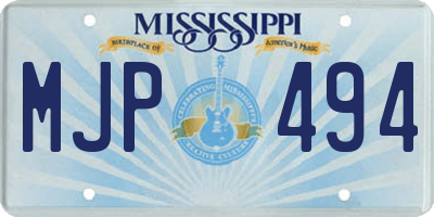 MS license plate MJP494