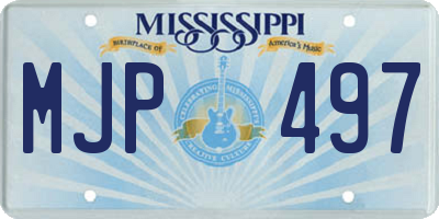 MS license plate MJP497