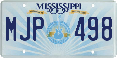 MS license plate MJP498