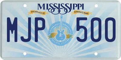 MS license plate MJP500