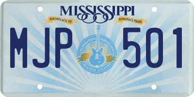 MS license plate MJP501