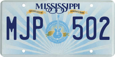 MS license plate MJP502