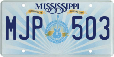 MS license plate MJP503