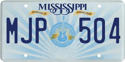 MS license plate MJP504