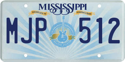 MS license plate MJP512