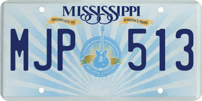 MS license plate MJP513
