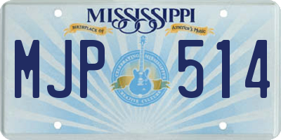 MS license plate MJP514