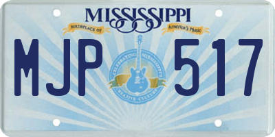 MS license plate MJP517