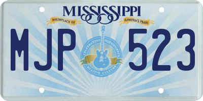 MS license plate MJP523