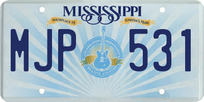 MS license plate MJP531