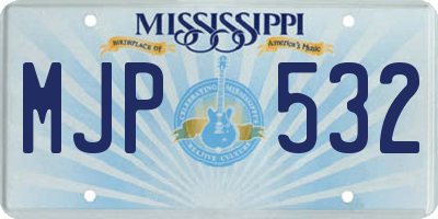 MS license plate MJP532