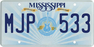 MS license plate MJP533