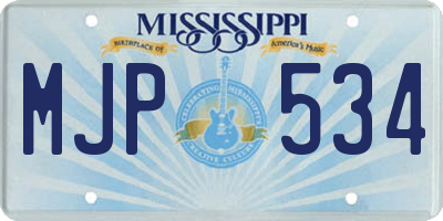 MS license plate MJP534