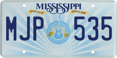 MS license plate MJP535