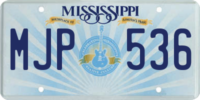 MS license plate MJP536