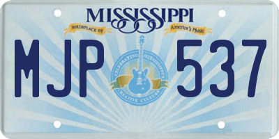 MS license plate MJP537