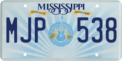 MS license plate MJP538