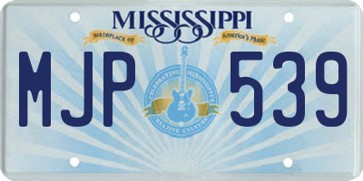 MS license plate MJP539