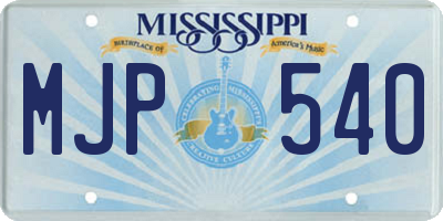 MS license plate MJP540