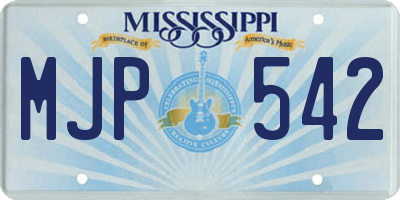 MS license plate MJP542