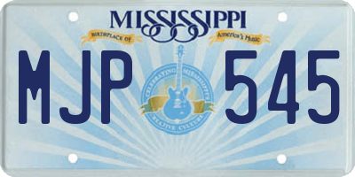 MS license plate MJP545