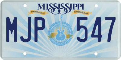 MS license plate MJP547
