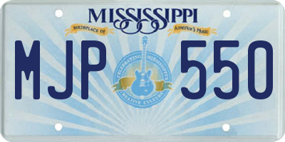 MS license plate MJP550