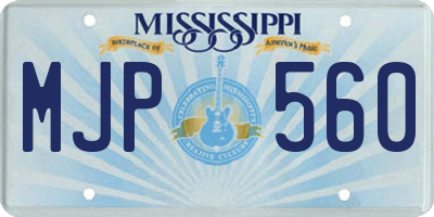 MS license plate MJP560