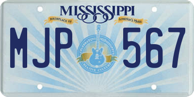 MS license plate MJP567