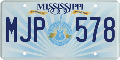 MS license plate MJP578