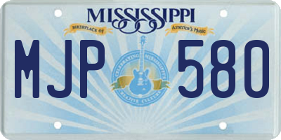 MS license plate MJP580