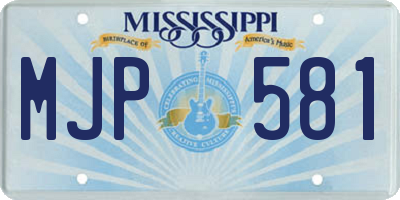 MS license plate MJP581