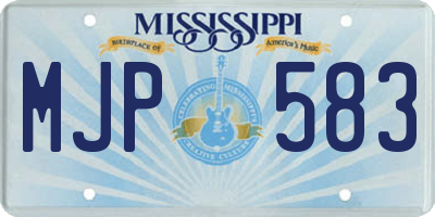 MS license plate MJP583
