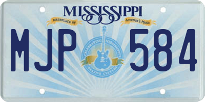 MS license plate MJP584