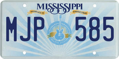 MS license plate MJP585