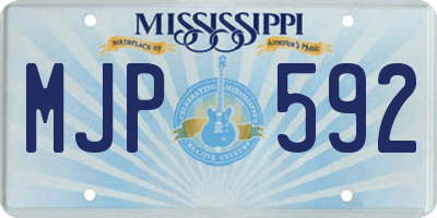 MS license plate MJP592