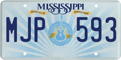 MS license plate MJP593