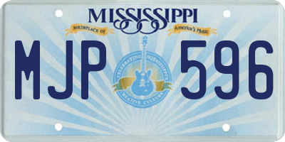 MS license plate MJP596