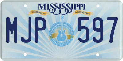 MS license plate MJP597