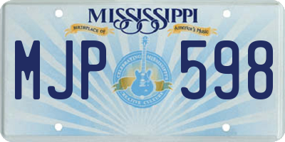 MS license plate MJP598