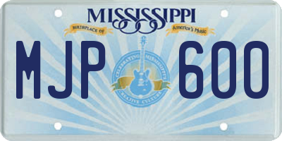 MS license plate MJP600