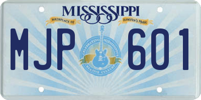 MS license plate MJP601