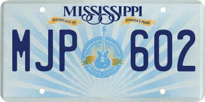 MS license plate MJP602