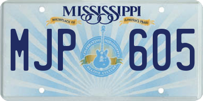 MS license plate MJP605