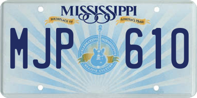 MS license plate MJP610