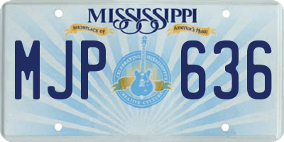 MS license plate MJP636