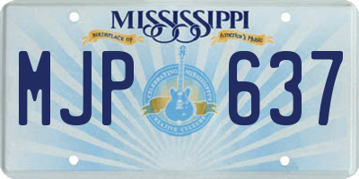 MS license plate MJP637