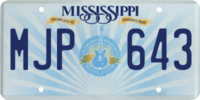 MS license plate MJP643