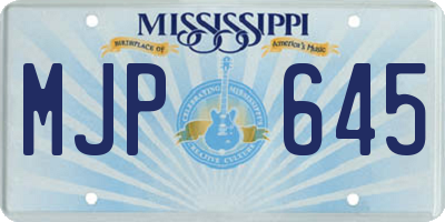 MS license plate MJP645